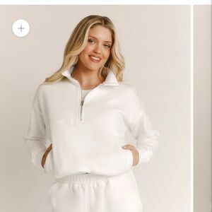 Six Stories Bride Women's White Half-Zip Pullover Set